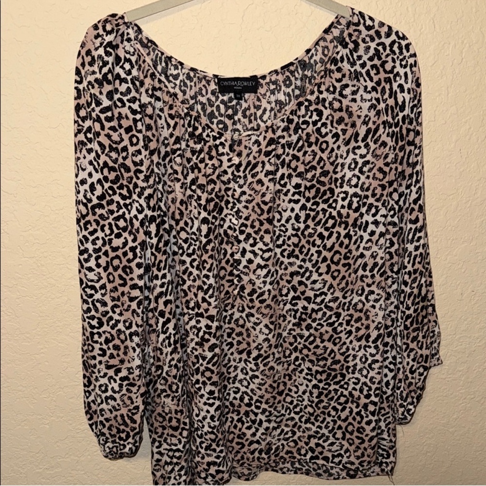 Cynthia Rowley Leopard Print Blouse plus size 3x